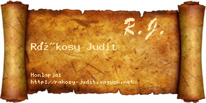 Rákosy Judit névjegykártya